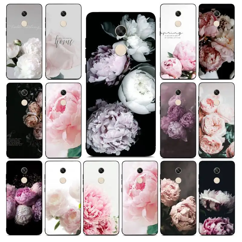 

FHNBLJ Peonies beautiful flower Phone Case for RedMi note 4 5 7 8 9 pro 8T 5A 4X case