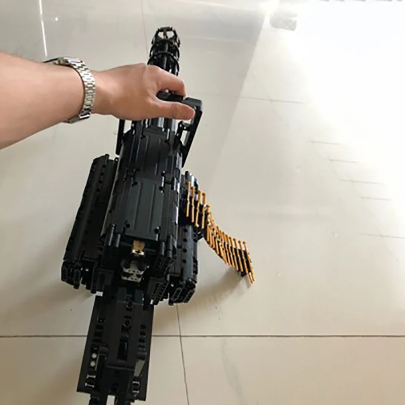 

New MOC Electric Military Building Blocks Guns Gatlinges WW2 Maxim M249 War Weapon Model Assembly Bricks Toys for Kids Gifts