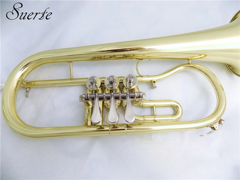 Bb роторный flugelhorn с Чехол мундштук желтый латунный flugelhorn s Музыкальные инструменты рога