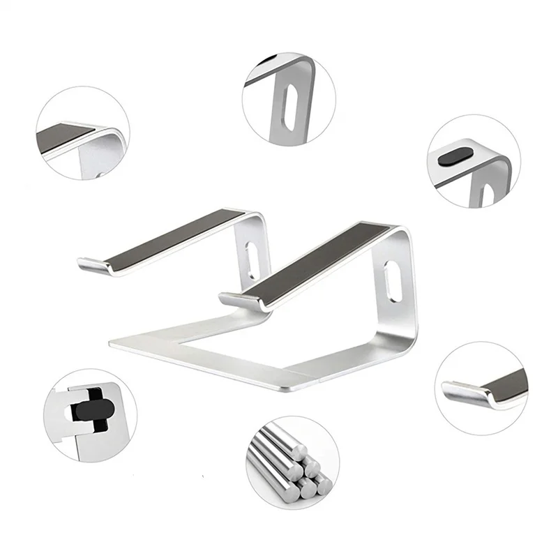 

Aluminum Notebook Stand Elevated Frame Computer Desktop Metal Base Heat Sink