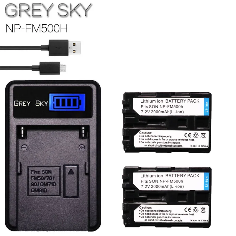 Аккумулятор NP FM500H NPFM500H 2000 мАч + ЖК зарядное устройство для камеры Sony A57 A58 A65 A77 A99 A550