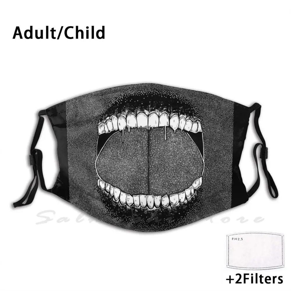 

Mask Eat Me Mouth Eat Me Eat Teeth Tongue Horror Spooky Halloween Gross Yuck Nasty Pen And Ink Ink