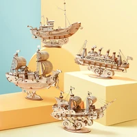 boats ships model cruise shipvintage sailing shipfishing ship laser cutting diy 3d wooden puzzle toy assembly model kits gift