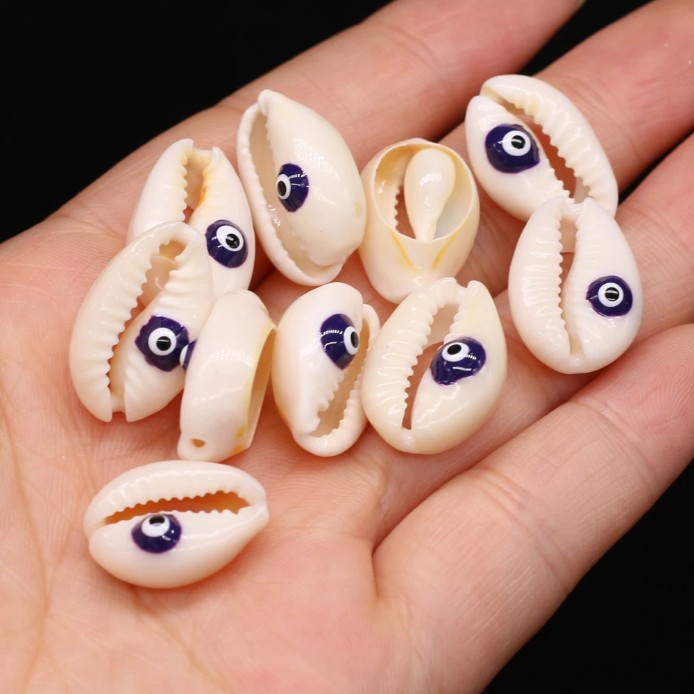 

Wholesale Colorful printing Evil eye Shell Beads Natural Shell Spacer beads for Tribal Jewelry Diy Necklace Bracelet Accessory