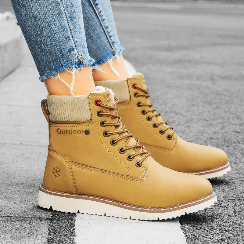 

Fashion Women Shoes Spring Winter Snow Boots For Women 2020 Genuine Leather With Warm Fur Ankle Boots Walking Shoes Black 36-41