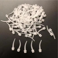 100pcs teeth whitening mixing tube curved nozzle disposable dental white mixing tips equipment products