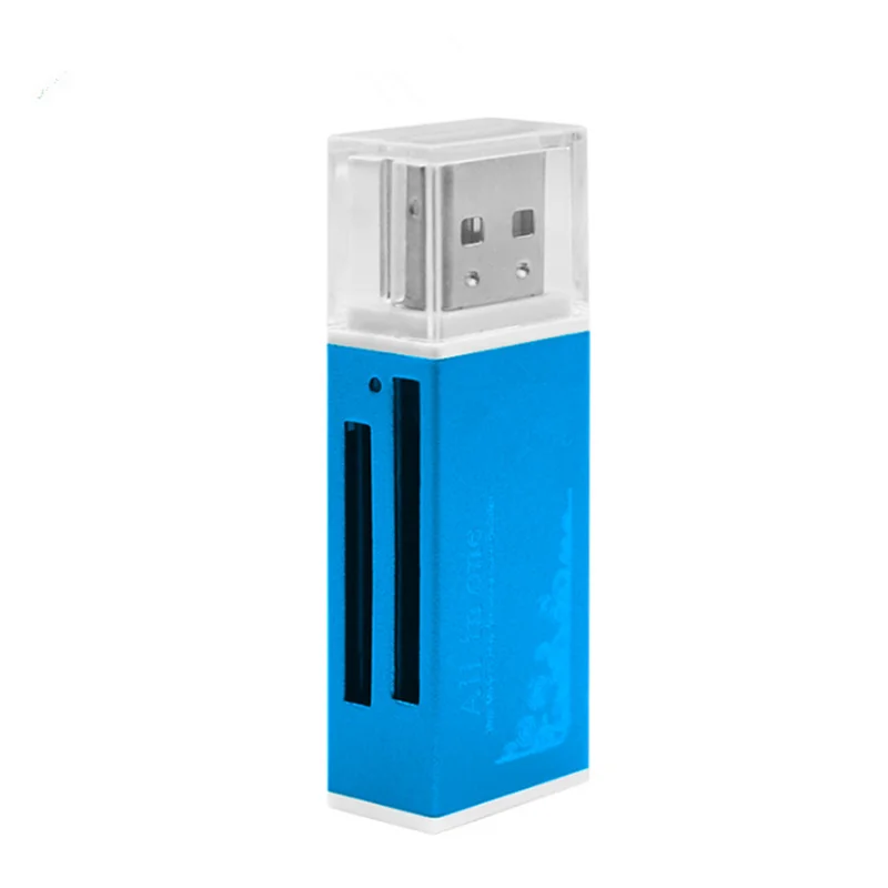 Blue Мульти в 1 устройство для чтения карт памяти SD для Memory Stick Pro Duo Micro SD, TF, M2, MMC, SDHC MS карт-ридер разные цвета - Цвет: Blue