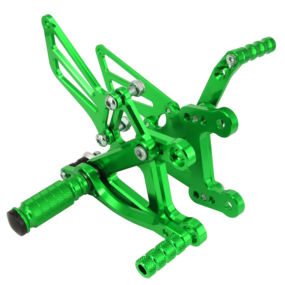 CNC Мотоцикл Регулируемые штифты для заготовки педали отдыха для KAWASAKI ZX6R ZX-6R ZX 6R 2003 2004 03 04 - Цвет: Зеленый