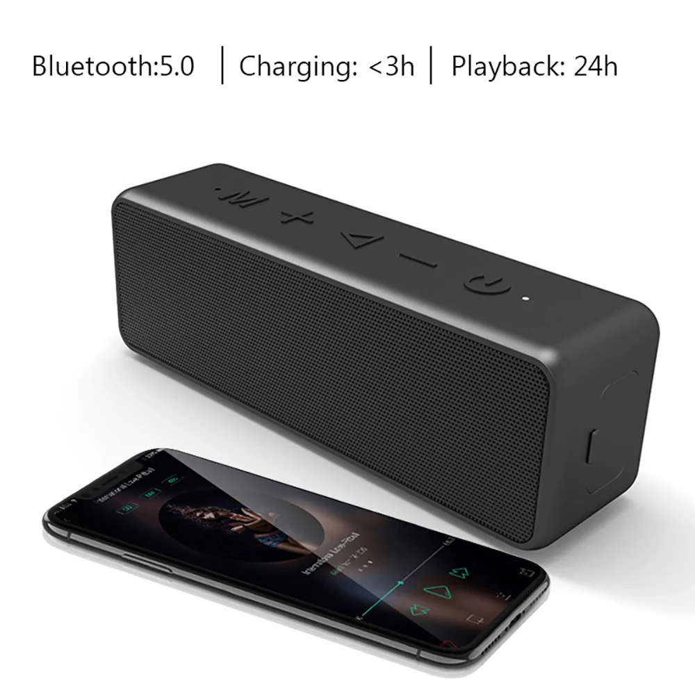 VTIN беспроводной Bluetooth 5,0 динамик IPX7 водонепроницаемый портативный заряжаемый звуковой ящик с громким стерео звуком Насыщенные басы вечерние колонки
