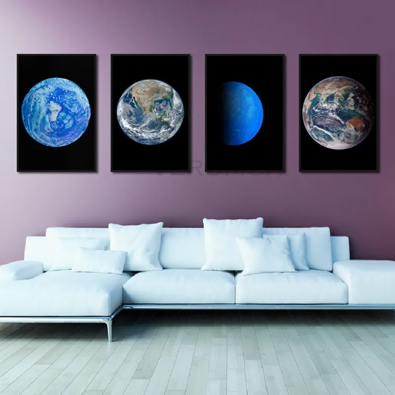 

Earth Hd Photography Canvas Painting Cosmic Objects Posters and Prints Modular Wall Pictures for Room Modern Home Decoration