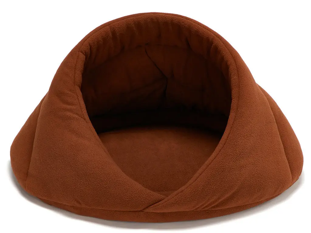 Brown Милая подстилка для собаки домик для кошки теплый мягкий флис пещера дом щенячье гнездо кровать Горячая - Цвет: Brown