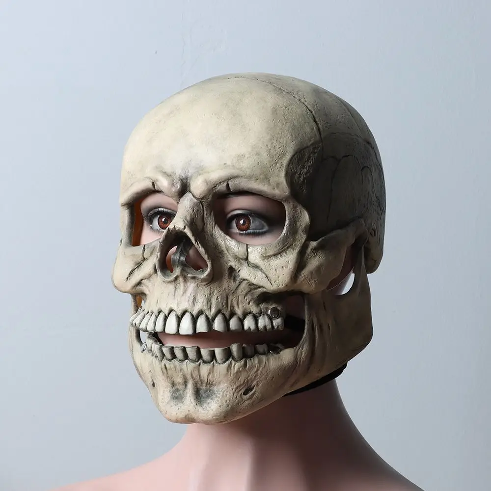 1 шт. новая жуткая маска на голову с черепом Хэллоуин подвижными челюстями для
