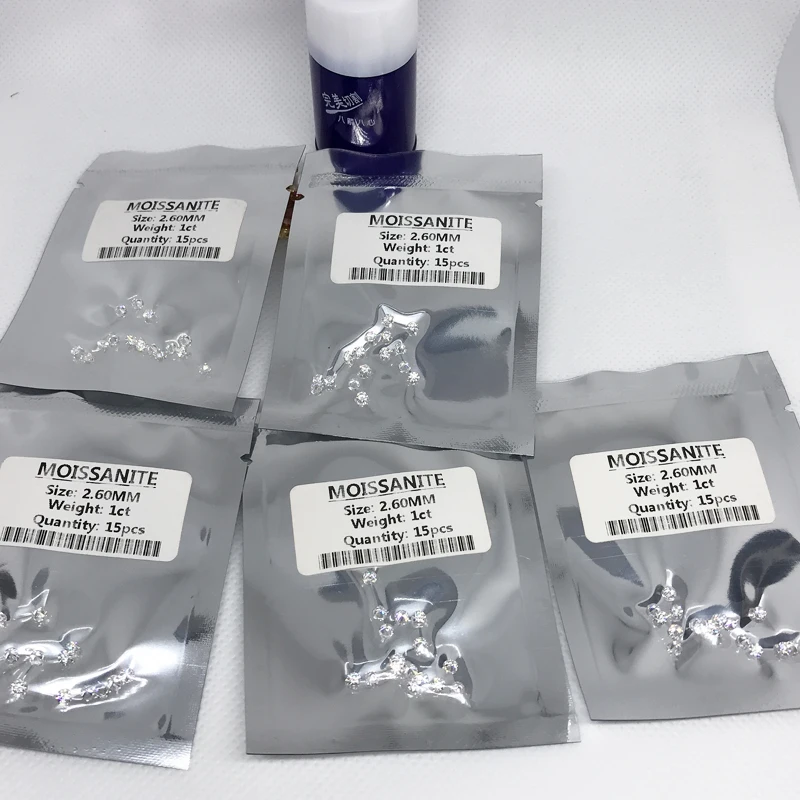 

Free shipping DVVS white color Round Cut loose moissanites diamond 1mm--3mm Round Cut Clarity Lab Grown Moissanites for rings