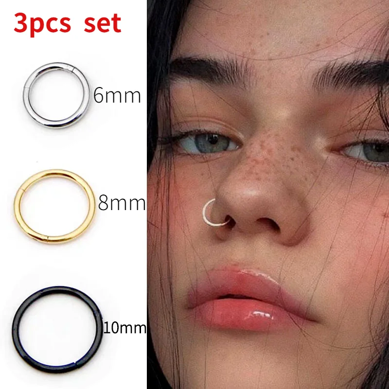 Кольцо клипса для носа 3 шт.|Украшения тела| |