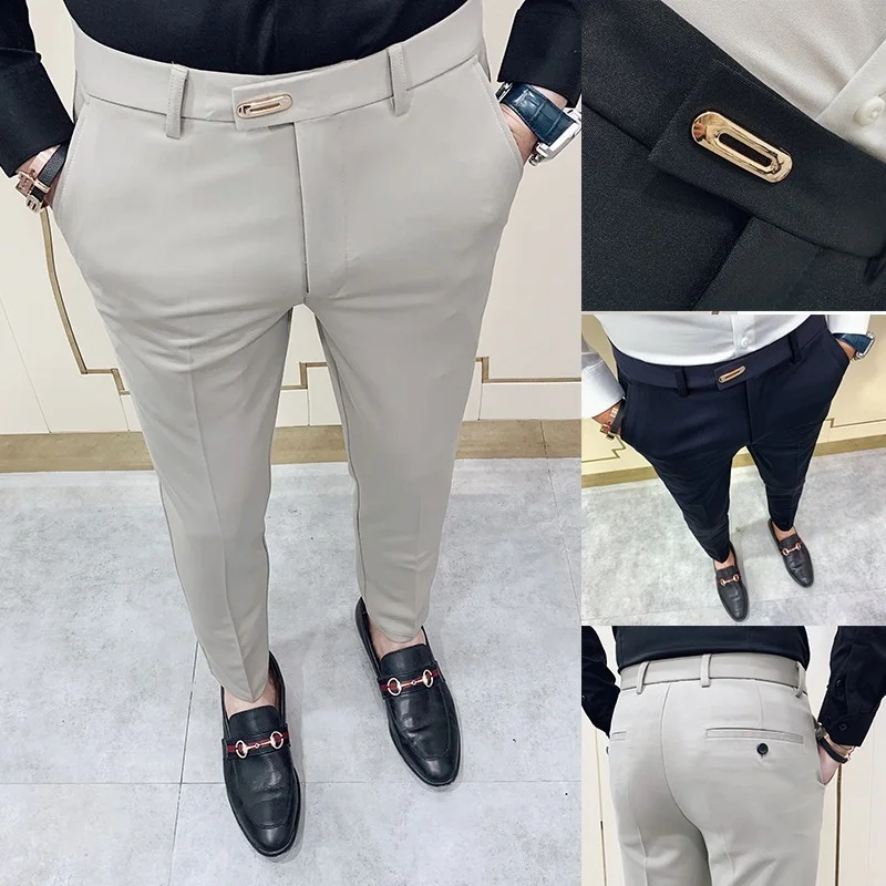 

Men's Formal Pants, Business Fashion, Men's Clothing, Slim-fit Suit Pants, Casual Nine-point Pants, High-quality Men Dress Pants