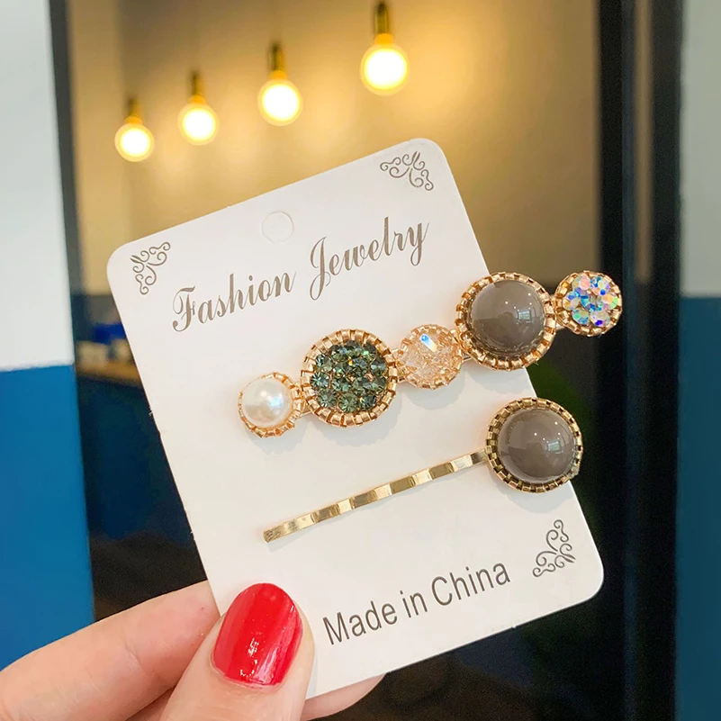 

2Pcs Vintage Hairpins For Women Rhinestone Retro Barrette For Girl Hair Pin Quality Hair Accessories For Hair Ladies Headwear