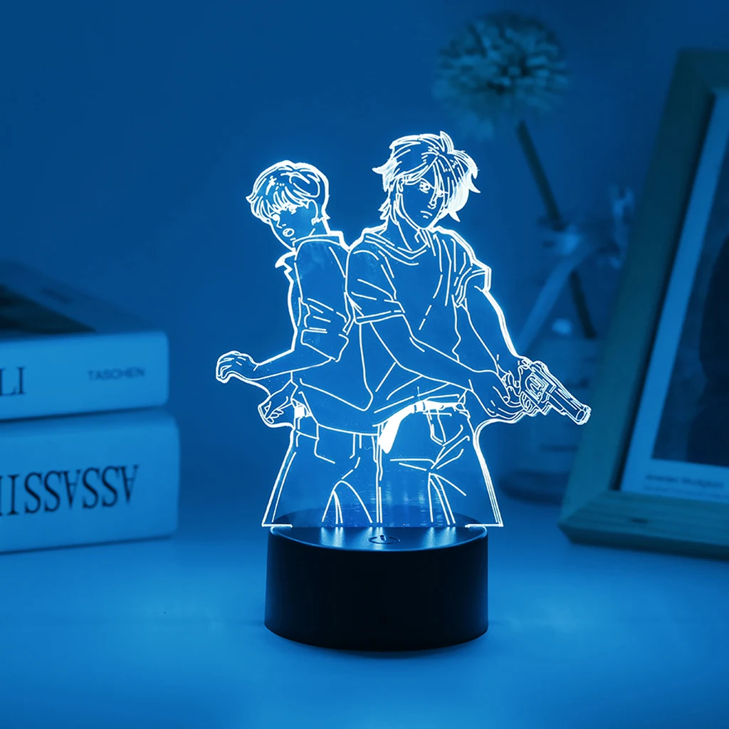 

Attack On Titan LED Night Light Anime Banana Fish Lamp For Room Decor Indie Kid Gifts Base And Acrylic Board Are Sold Separately