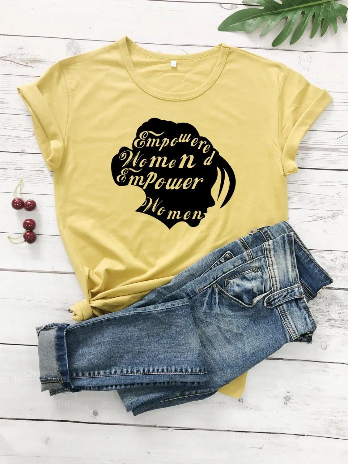 mustard--black text Женская графическая футболка Hipster мощная феминистка Женская винтажная рубашка гранж Хлопковая женская футболка гранж Цитата Топ - Цвет: mustard--black text