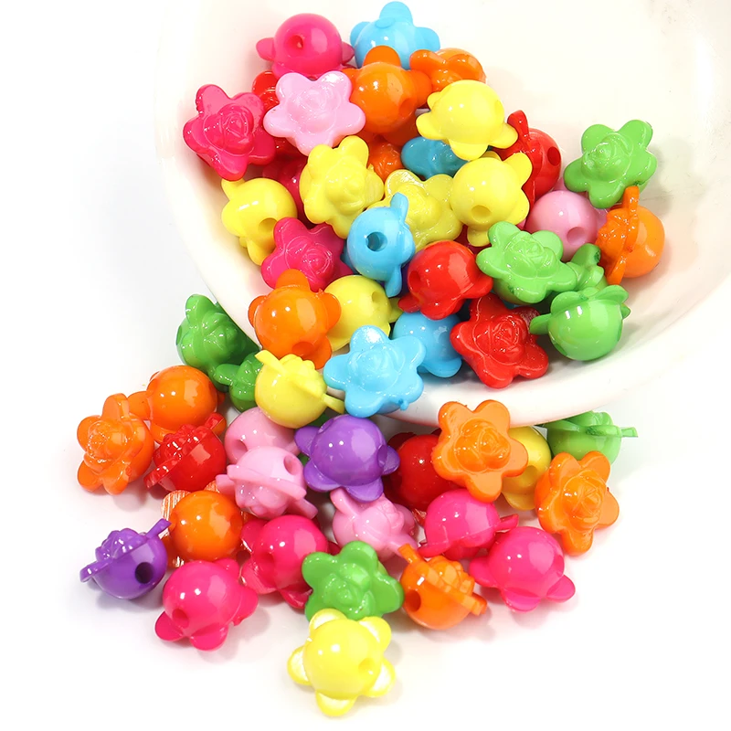 

Акриловые бусины-разделители с цветами, 11 мм, 100 шт./лот