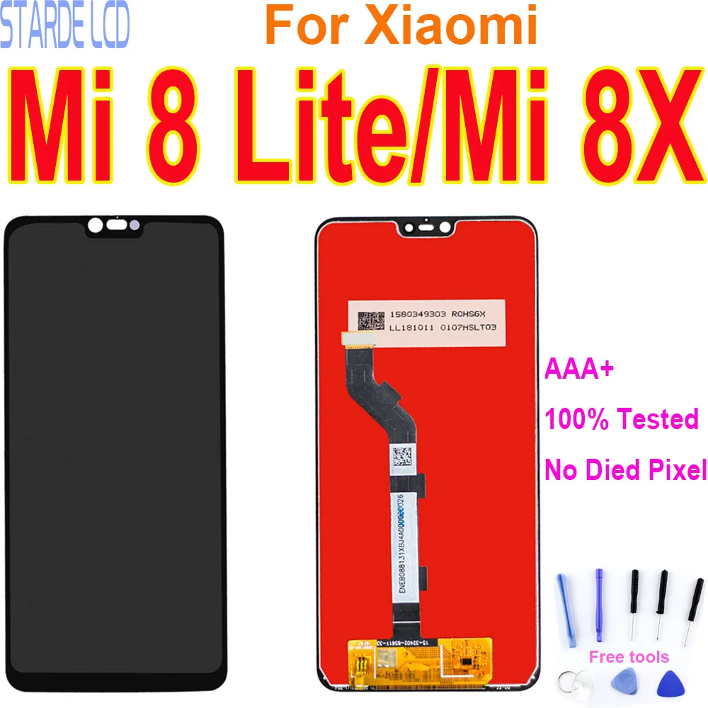 

ЖК-дисплей 6,26 дюйма для Xiaomi Mi 8 Lite Mi 8X, сенсорный экран с дигитайзером в сборе с рамкой, запасные части для ремонта, Прямая поставка