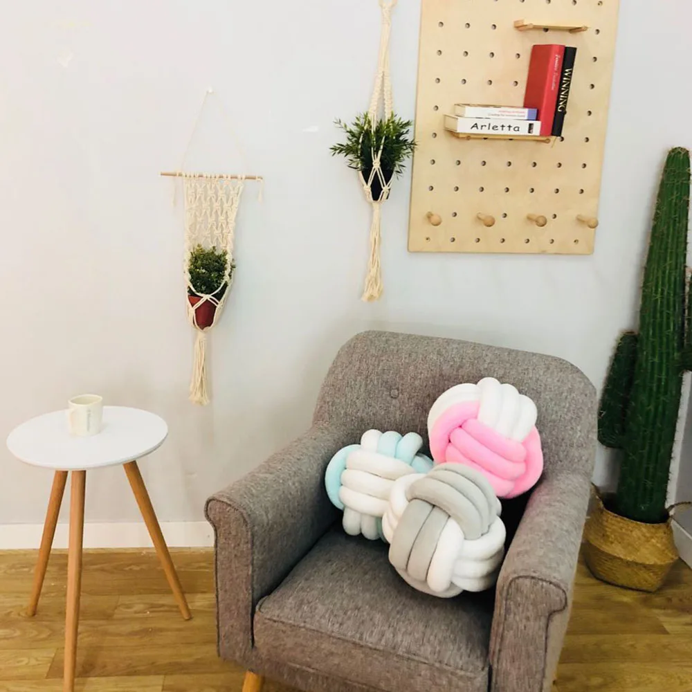 Подушка в скандинавском стиле HM0053 мягкая теплая диванная подушка с узлом