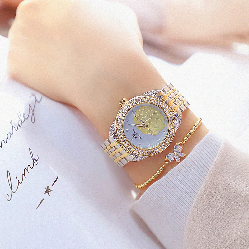 2019 женские часы лучший бренд класса люкс часы-браслет из розового золота для дам