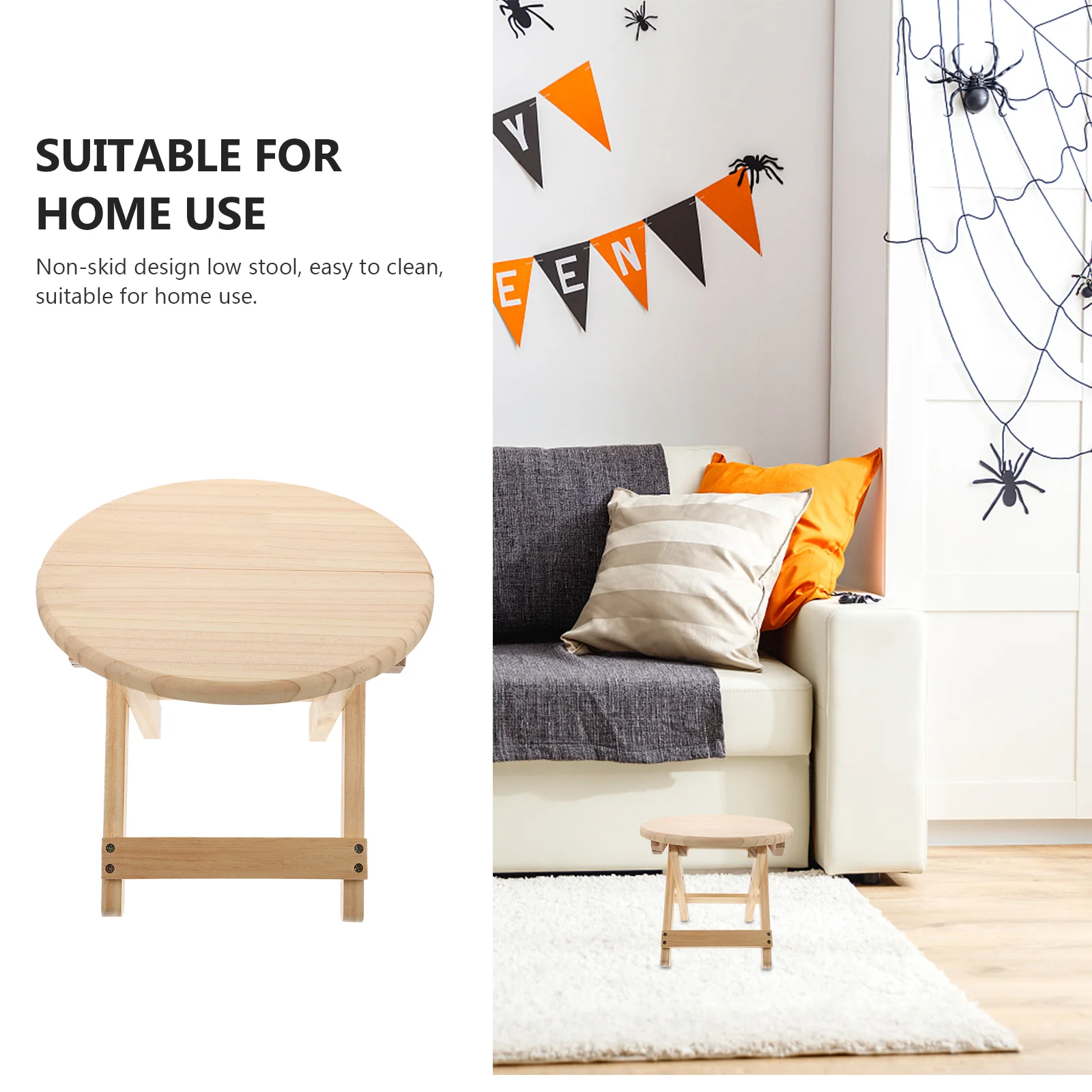 1 шт. деревянный круглый складной стул для смены обуви |