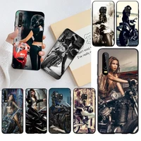 cutewanan motorcycle girl luxury unique design phone cover for huawei p30 p20 lite mate 20 pro lite p smart 2019 prime