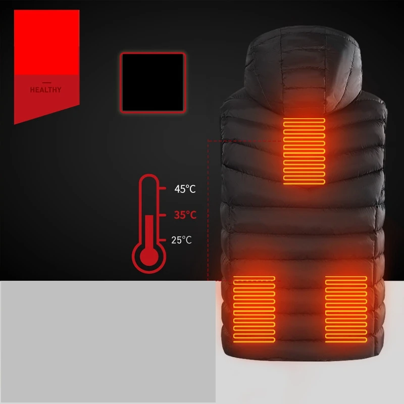 

USB Heating Jacket Heating Clothes Electric Heating Jacket Outdoor Sports Men and Women Winter Heating Fashion Jacket