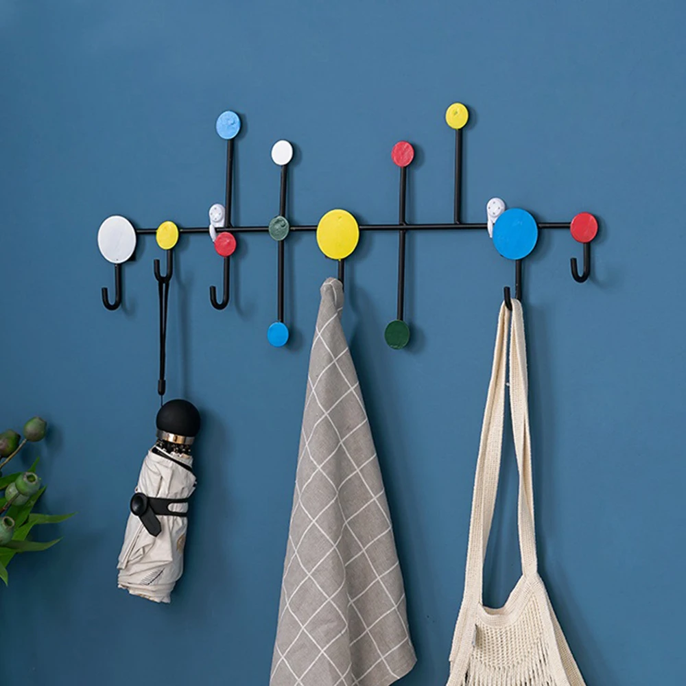 

Вешалка для ключей, декоративные настенные крючки, экономия пространства, винтажная кованая железная дверь, стеллаж для хранения, держател...