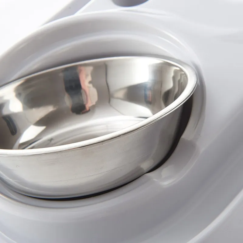 

Pet Feeding Bowls With Automatic Water Drinking Fountain And Stainless Steel Sanitary Food Feeder For Cat Dog Eating Drinking