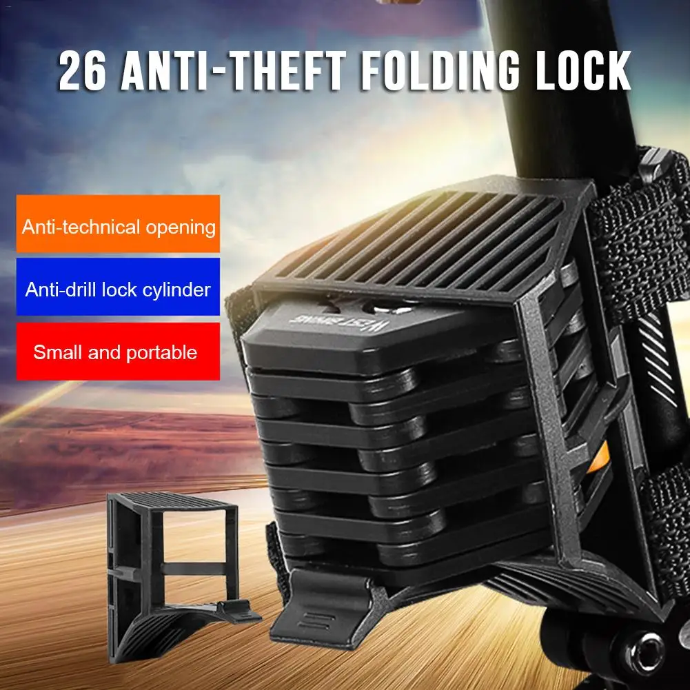 

Folding Bike Lock Alloy Chain Anti-Theft Lock Waterproof Anti-shear Security MTB Road Electric Bike Lock