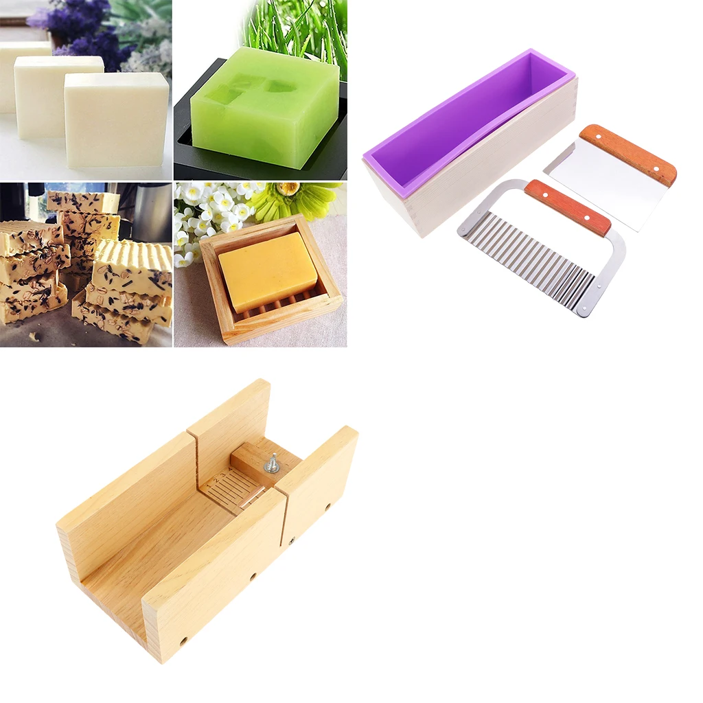 4 шт. силиконовая форма для мыла деревянный ящик хлеб торт Регулируемый Резак