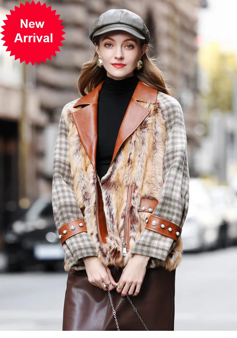 

2020 autumn and winter New fur and fur women's coat short fashion woolen fur coat
