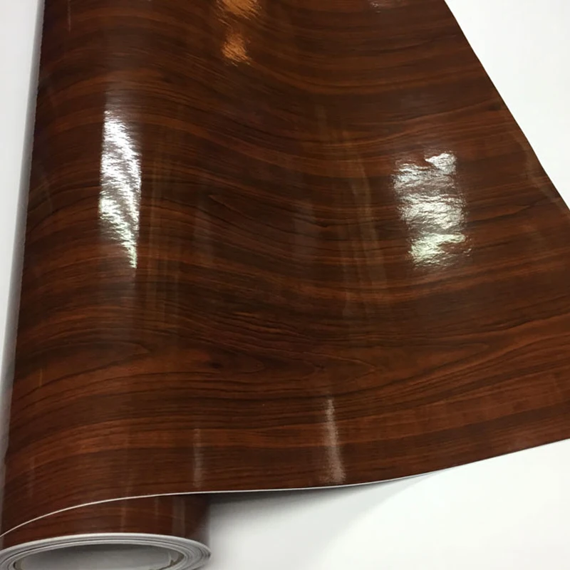 High Glossy Wood Grain Textured Vinyl Sticker Decal Roll Car Interior DIY Film Wrap Automobiles Waterproof Vinyl 7 Sizes Choice - Название цвета: G9455