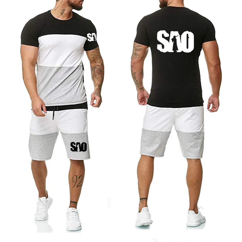 Летняя мужская футболка с коротким рукавом и принтом SAO Sword Art Online высокое