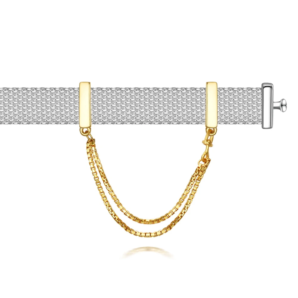 DEVOLOVE новая Подлинная 925 застежка из стерлингового серебра безопасная цепь бисера