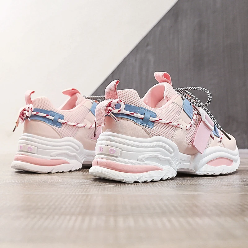 

Spring Autumn Mesh Vulcanized Shoes Women Fashion Design Casual Platform Sneakers Thick Sole Running Mujer Zapatos Size 36-42