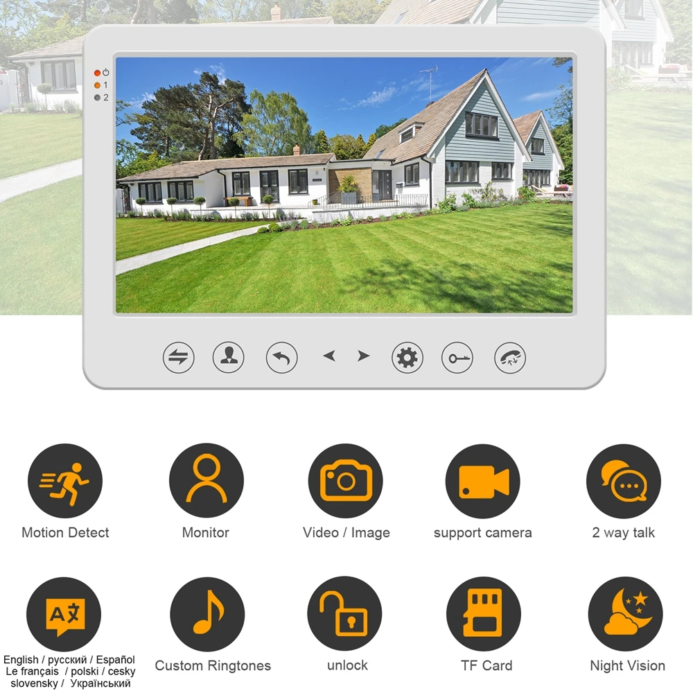 Anchencoky 10 дюймов видео домофон 720P вызова Панель с катодный замок Поддержка