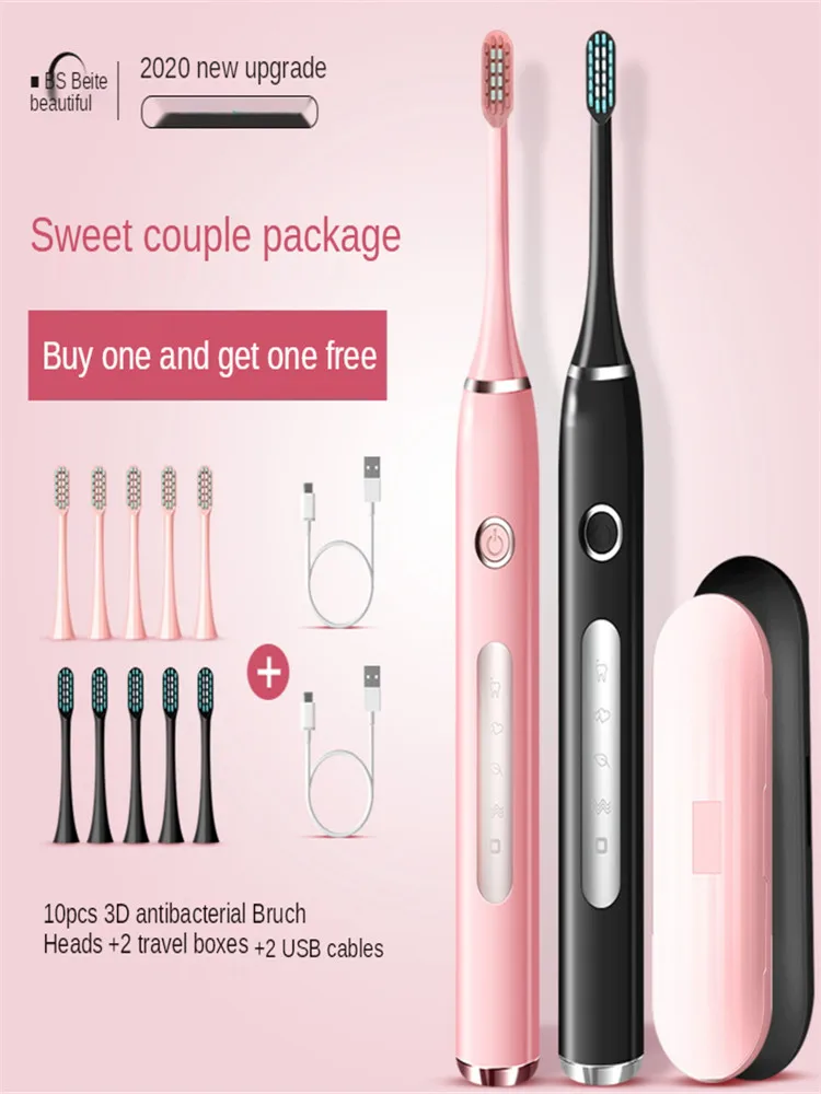 

Betters Electric Toothbrush Pallus Sonic Teethbrush for Adults with 5 Dupont Bursh Heads