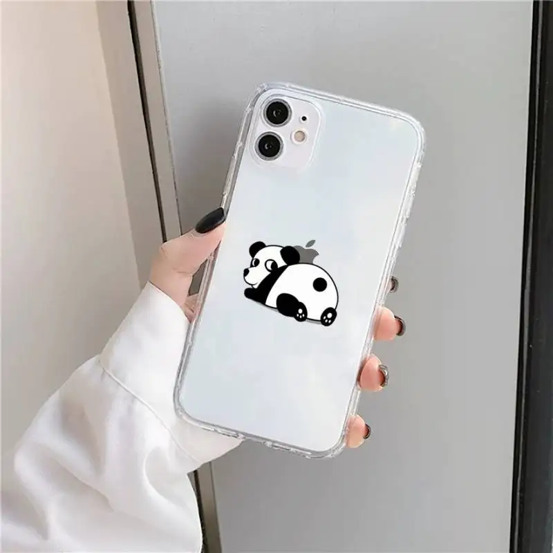 

Cute animal cartoon panda Phone Case Transparent soft For iphone 5 5s 5c se 6 6s 7 8 11 12 plus mini x xs xr pro max