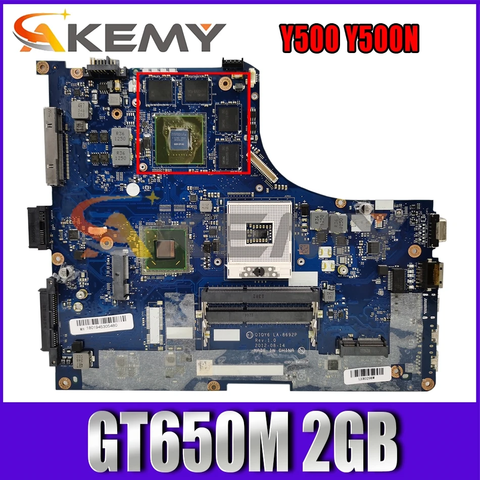 Akemy для Lenovo Y500 Y500N Материнская плата ноутбука QIQY6 LA 8692P PGA989 HM77 DDR3 GPU GT650M 2 ГБ 100% тесты