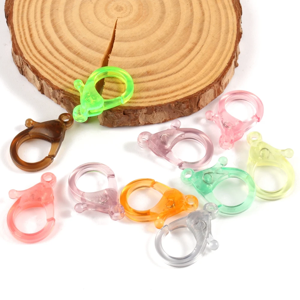 

10ocs/lot 6x26mm Resin Acrylic Lobster Clasps Hooks For Jewelry Making Handmade Diy Necklace Bracelet Chain Supplies Accessories