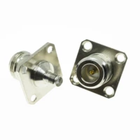 1x pcs n female to sma female plug 4 hole flange panel mount 25 25 nickel plated rf coaxial connector adapters
