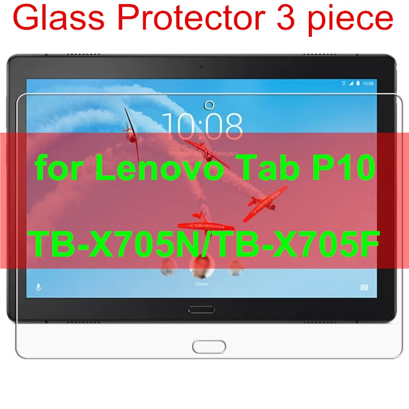 For Lenovo Tab P10 3 шт 9H закаленное стекло для lenovo Tab M10 TB-X605F/L стеклянная пленка для lenovo Tab E10 TB-X104F/L Tab P10TB-X104F/L Защита экрана - Цвет: For Lenovo Tab P10