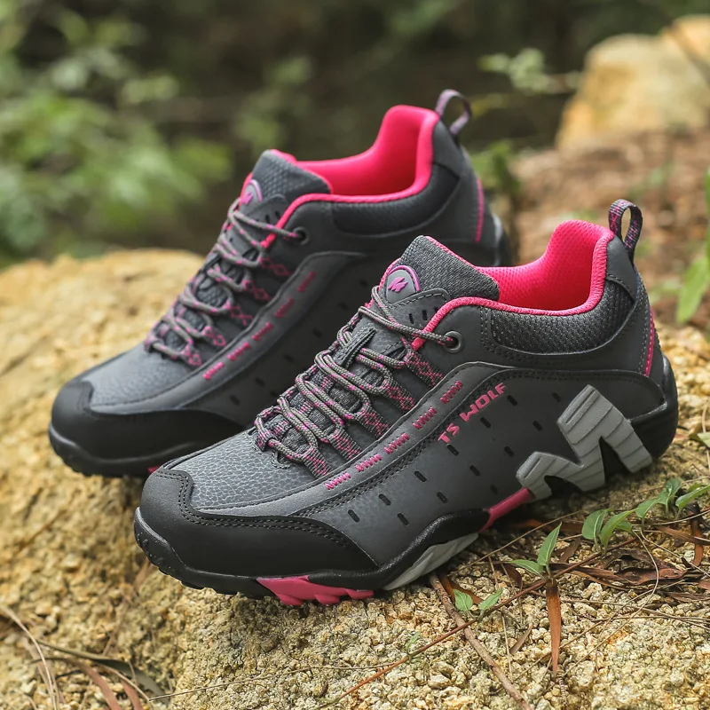

High Quality Women's Trekking Shoes Fashion Waterproof Outdoor Shoes Leather Sneakers for Hiking Camping Rock Climbing Shoes Men