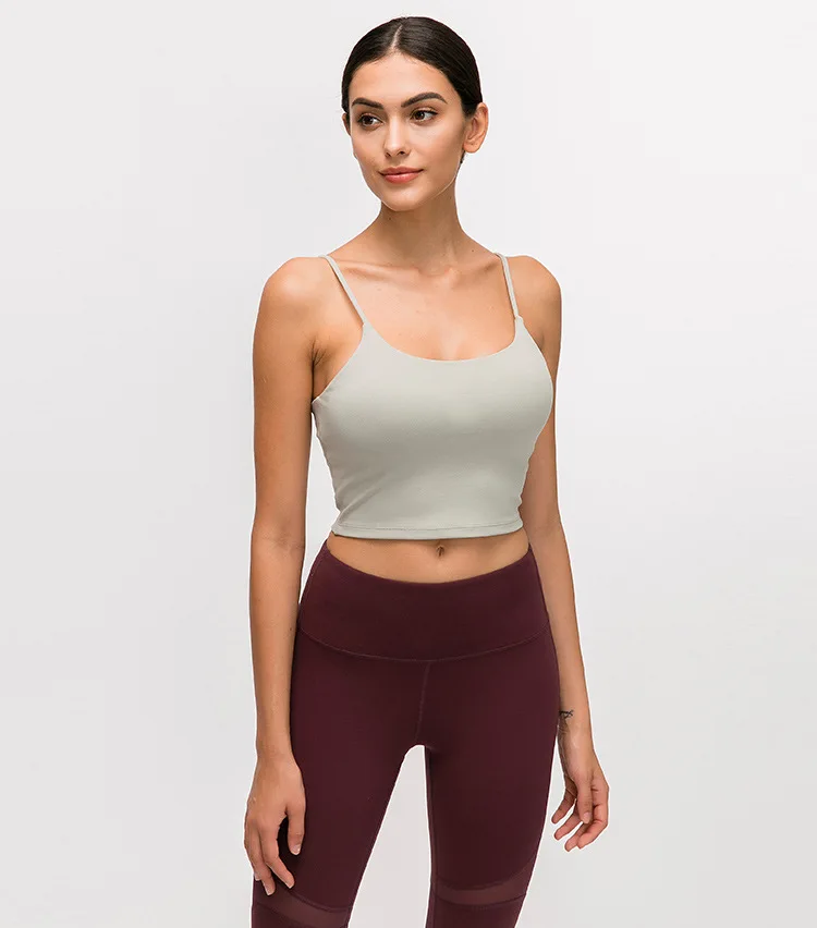 Imlario Классическая майка для занятий йогой Bralet, мягкая, облегающая, Спортзал Бодибилдинг, укороченный топ, пуш-ап, нейлон, однотонные тренировочные утягивающие майки