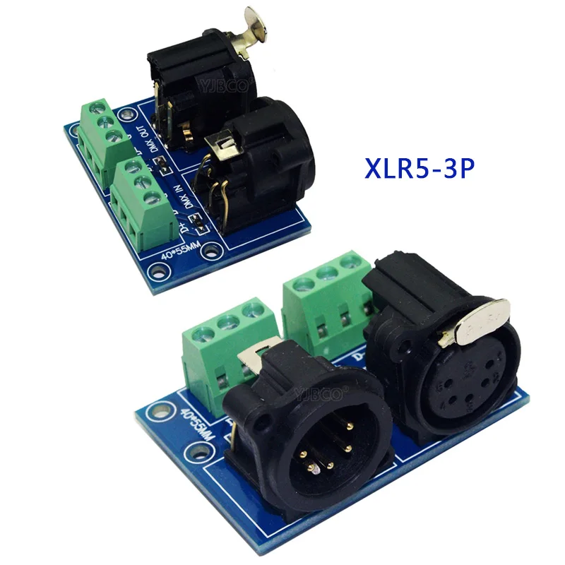 Wholesale terminal adapter 5 core XLR to 3 RJ45-3P ADDR2 XLR5-3P USE for CH LED dmx512 dimmer led decoder | Лампы и освещение