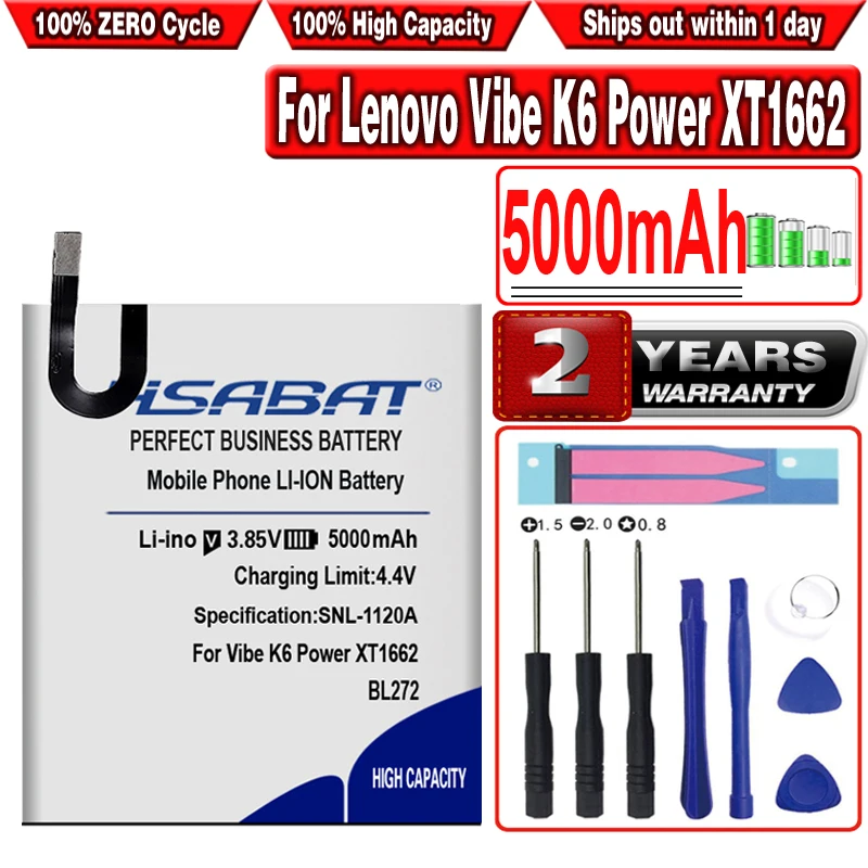 Аккумулятор HSABAT BL272 5000 мАч для Lenovo Vibe K6 Power K33A42 XT1662|Аккумуляторы мобильных
