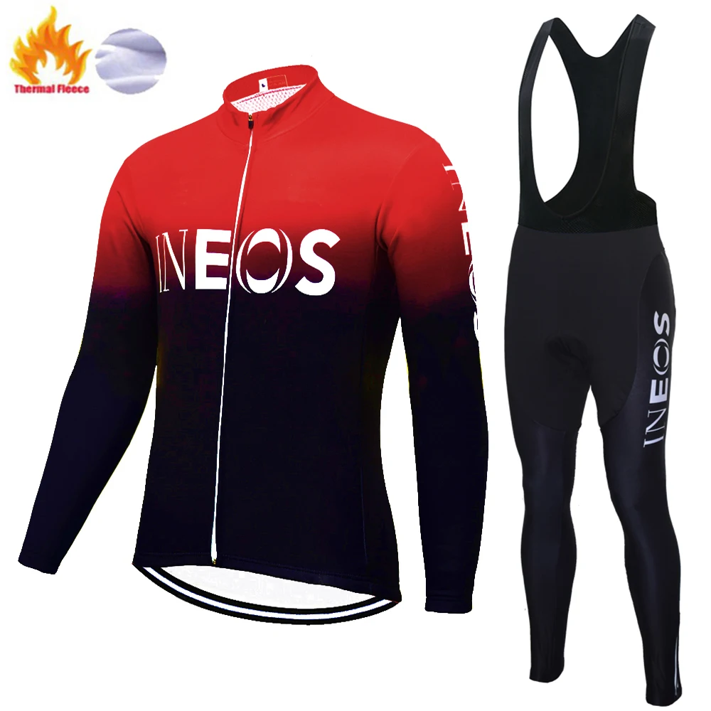 Новинка белая команда ineos 2020 Зимняя Теплая Флисовая веломайка зимние штаны гелевые подушечки одежда для
